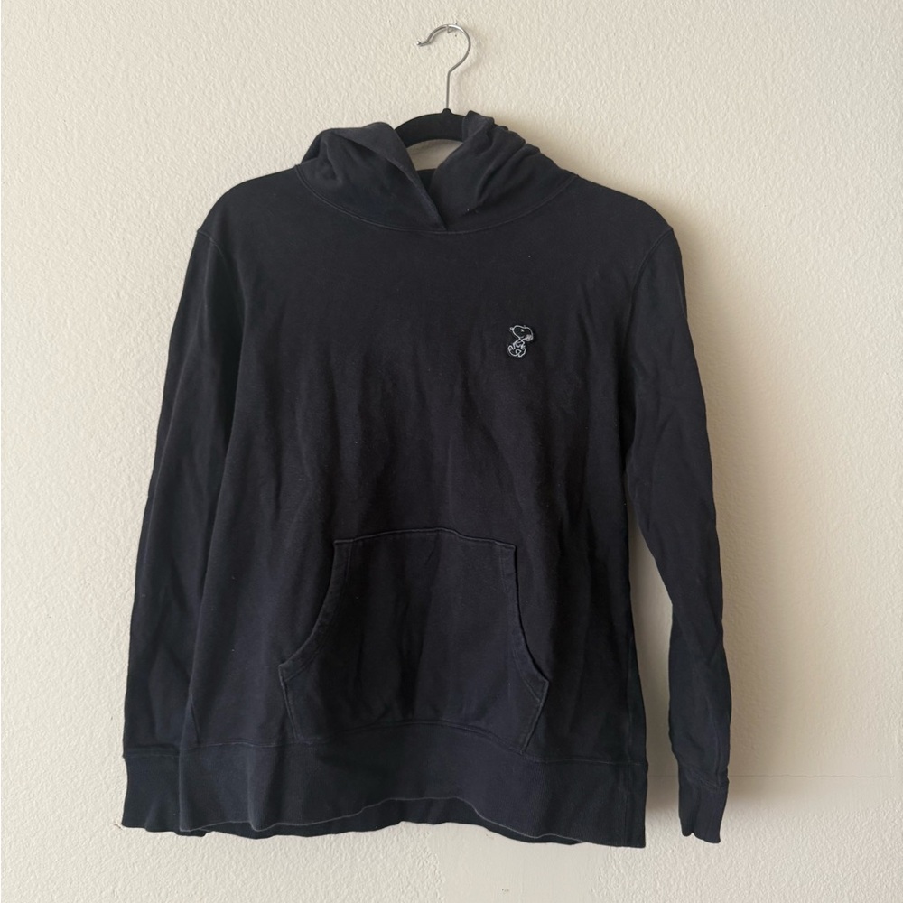 Kaws x Peanuts Uniqlo Black Hoodie with Embroidered Snoopy